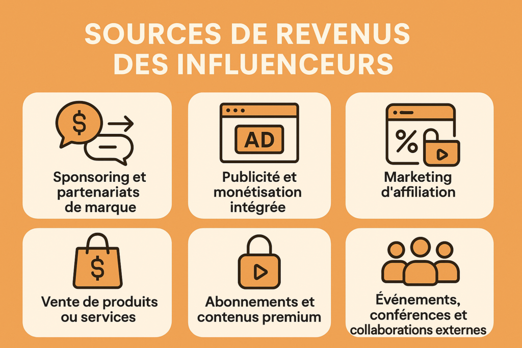 quelles sont les sources de revenues des influenceurs du web
